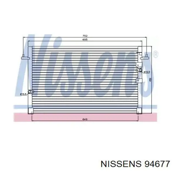 Радиатор кондиционера 94677 Nissens