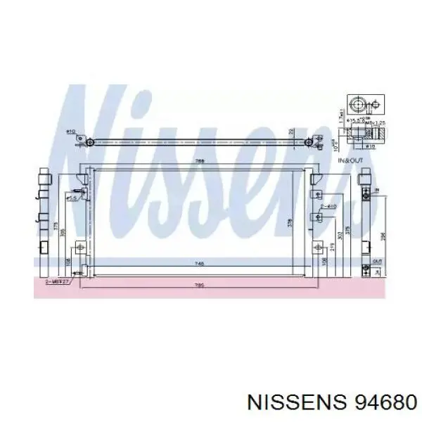 Радиатор кондиционера 94680 Nissens