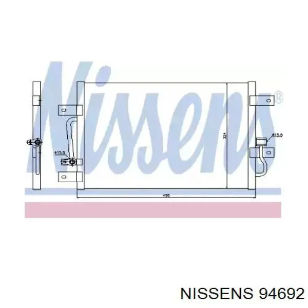 Радиатор кондиционера 94692 Nissens