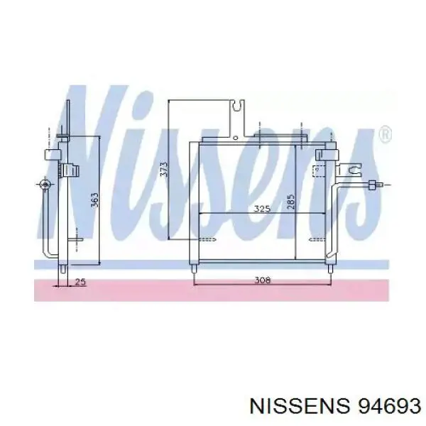 Радиатор кондиционера 94693 Nissens