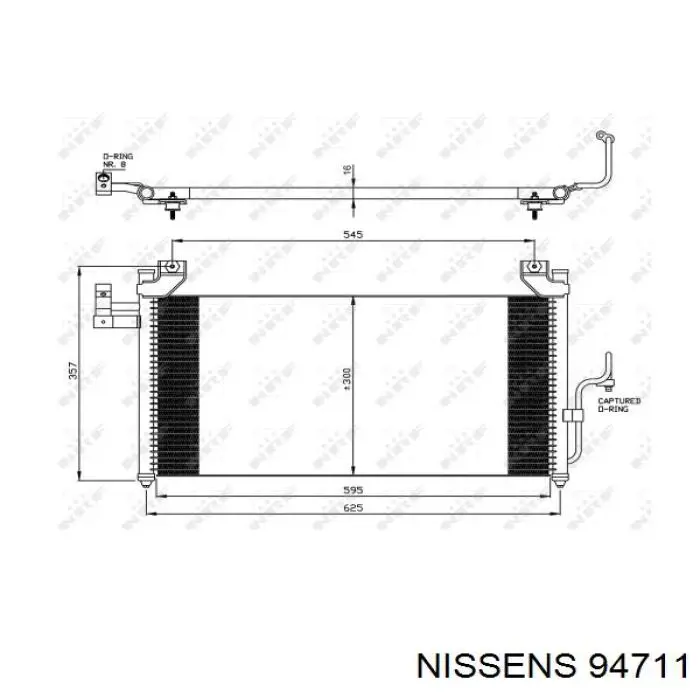 Радиатор кондиционера 94711 Nissens