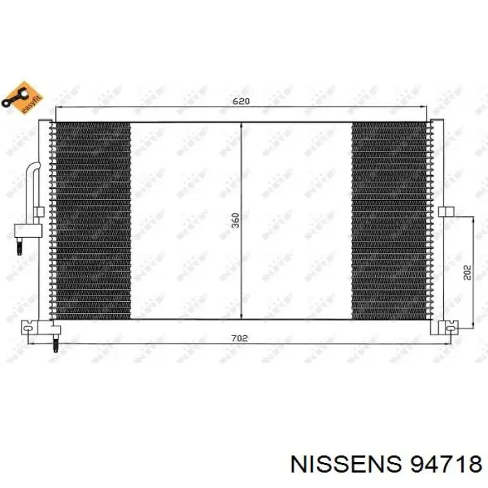 Condensador aire acondicionado 94718 Nissens