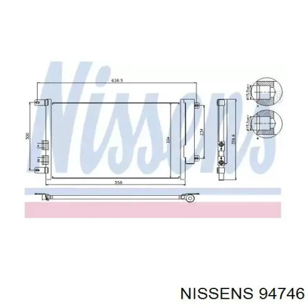 Радиатор кондиционера 94746 Nissens