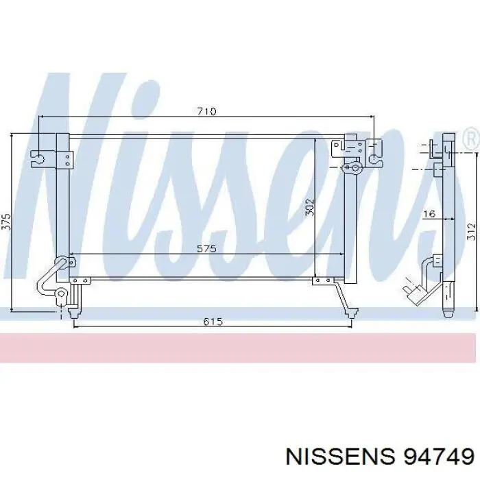 Радиатор кондиционера 94749 Nissens