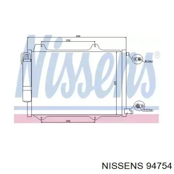 Радиатор кондиционера 94754 Nissens