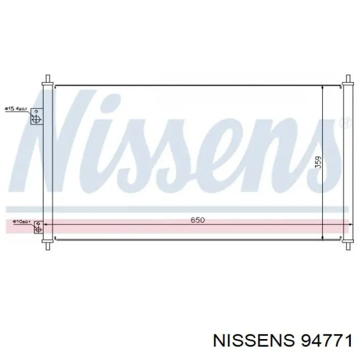 Радиатор кондиционера 94771 Nissens