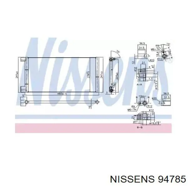 Радиатор кондиционера 94785 Nissens