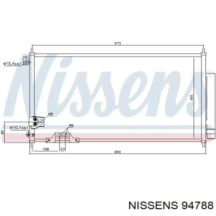 Радиатор кондиционера 94788 Nissens