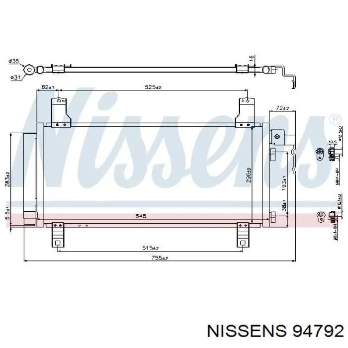 Радиатор охлаждения кондиционера Nissens 94792