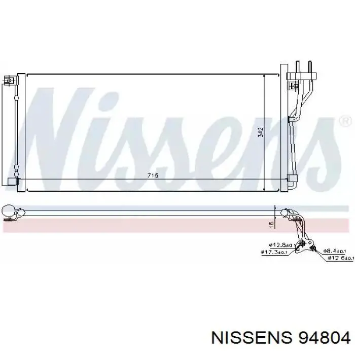 Конденсатор кондиционера Nissens 94804 цена, от 100.20 USD