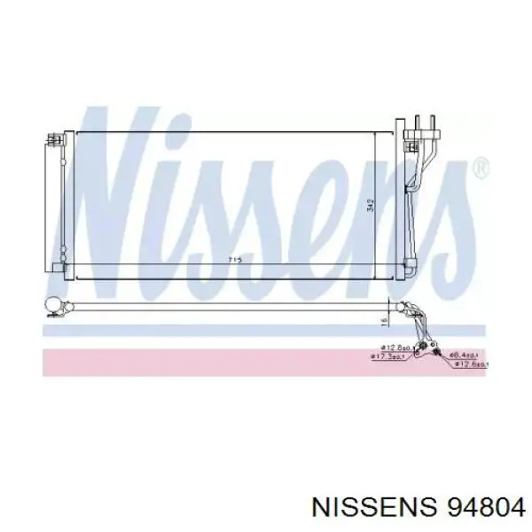 Condensador aire acondicionado 94804 Nissens