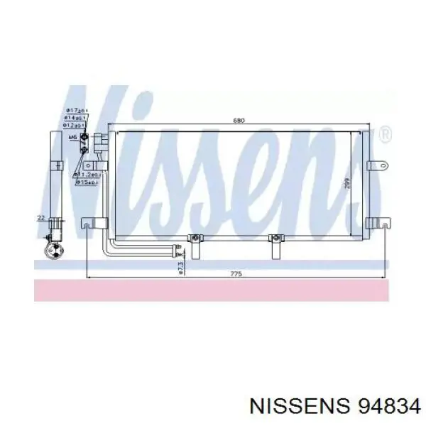 Радиатор кондиционера 94834 Nissens