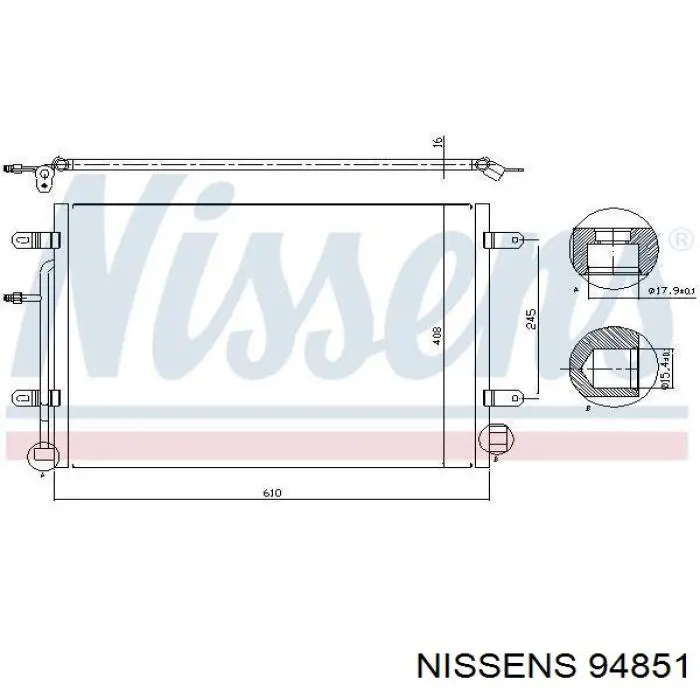94851 Nissens радиатор кондиционера