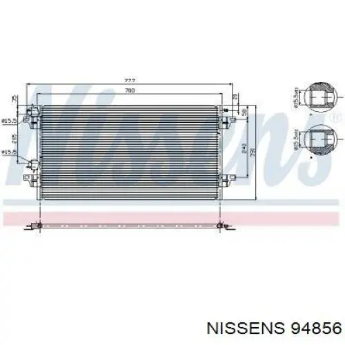 Радиатор кондиционера 94856 Nissens