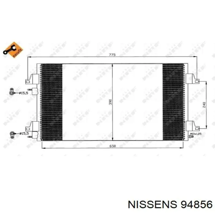 Радиатор кондиционера 94856 Nissens