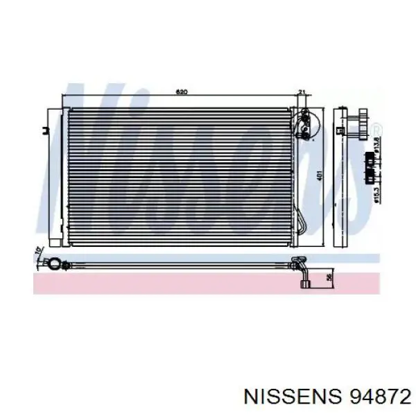 Condensador aire acondicionado 94872 Nissens