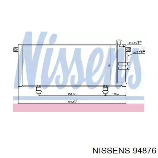 Радиатор кондиционера 94876 Nissens