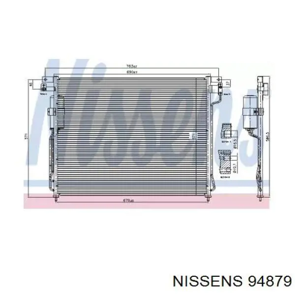 Купить 94879 Nissens Радиатор системы охлаждения кондиционера