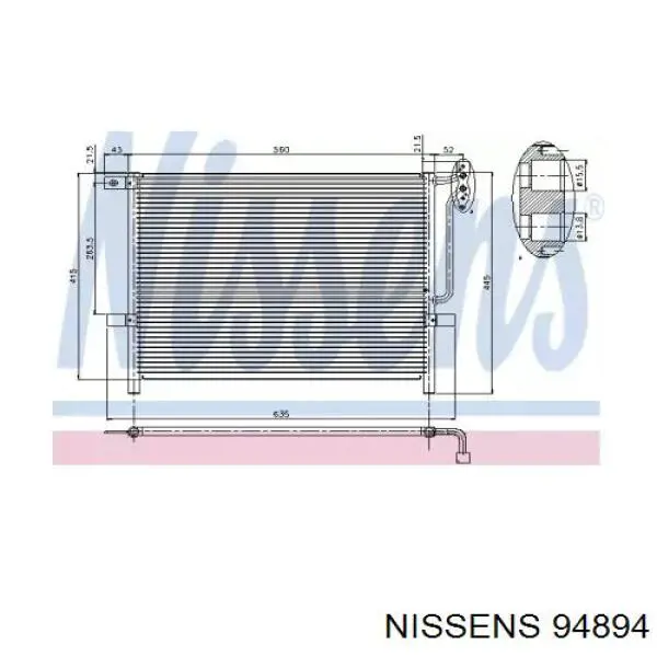 Радиатор кондиционера 94894 Nissens