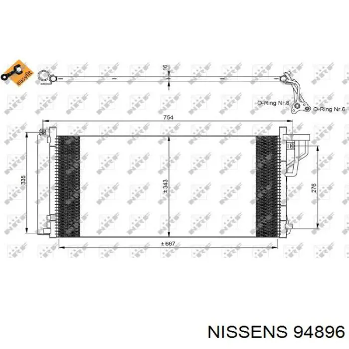 94896 Nissens радиатор кондиционера