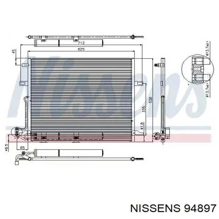 Condensador aire acondicionado 94897 Nissens
