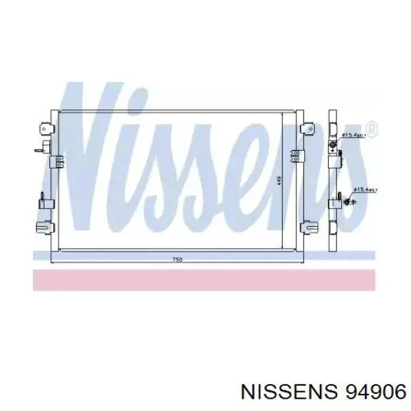 Радиатор кондиционера 94906 Nissens