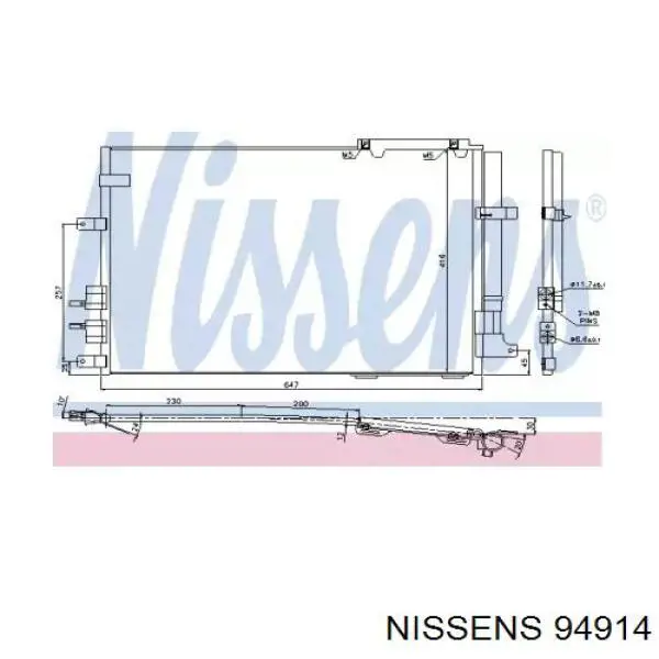 Condensador aire acondicionado 94914 Nissens