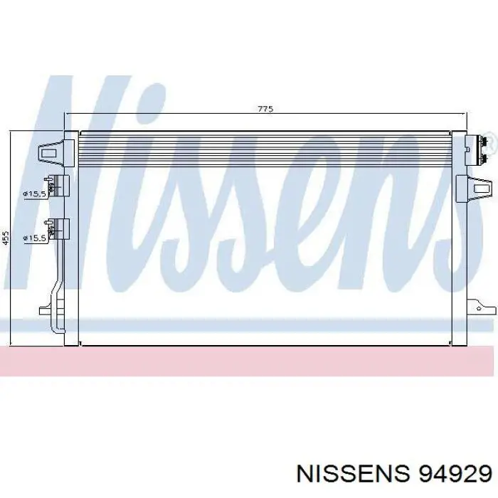 Радиатор кондиционера 94929 Nissens