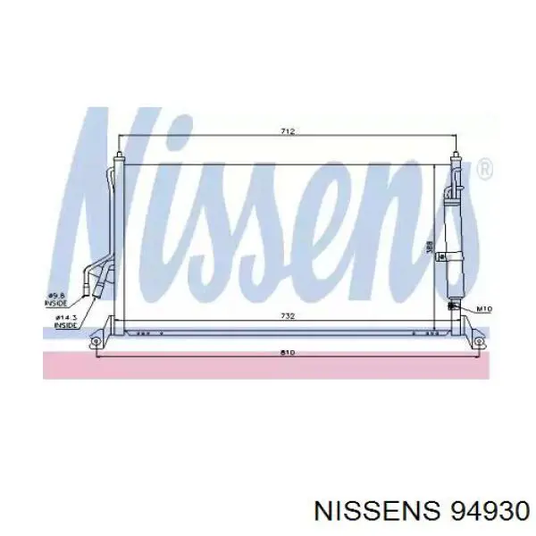 Condensador aire acondicionado 94930 Nissens