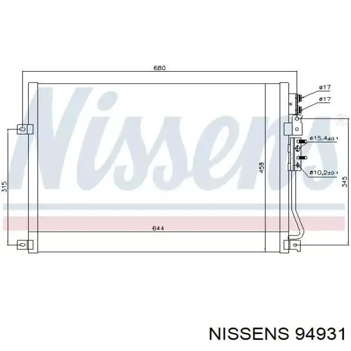 94931 Nissens радиатор кондиционера