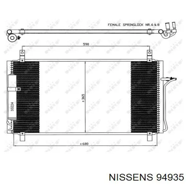 Condensador aire acondicionado 94935 Nissens