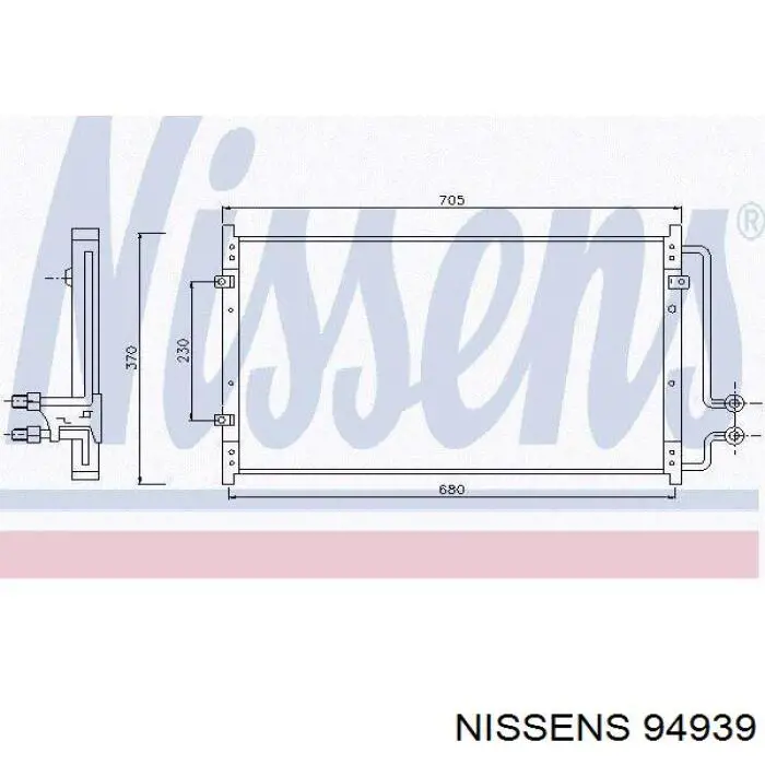 Радиатор кондиционера 94939 Nissens