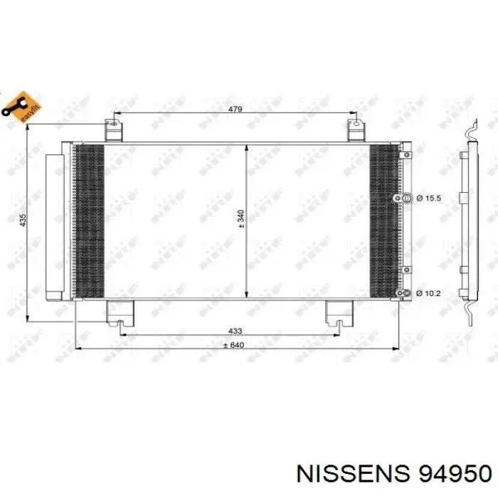 Конденсатор кондиционера Nissens 94950 цена, от 138.86 USD