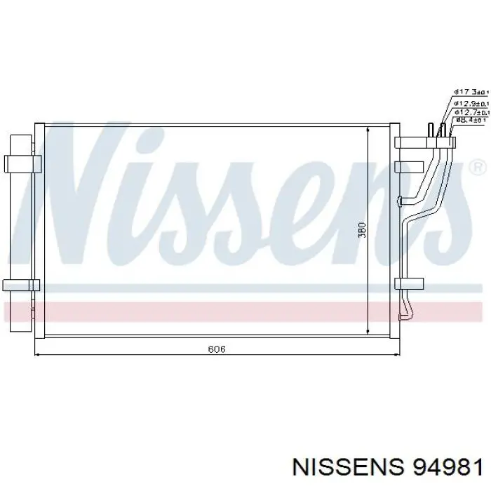 Купить 94981 Nissens Радиатор системы охлаждения кондиционера