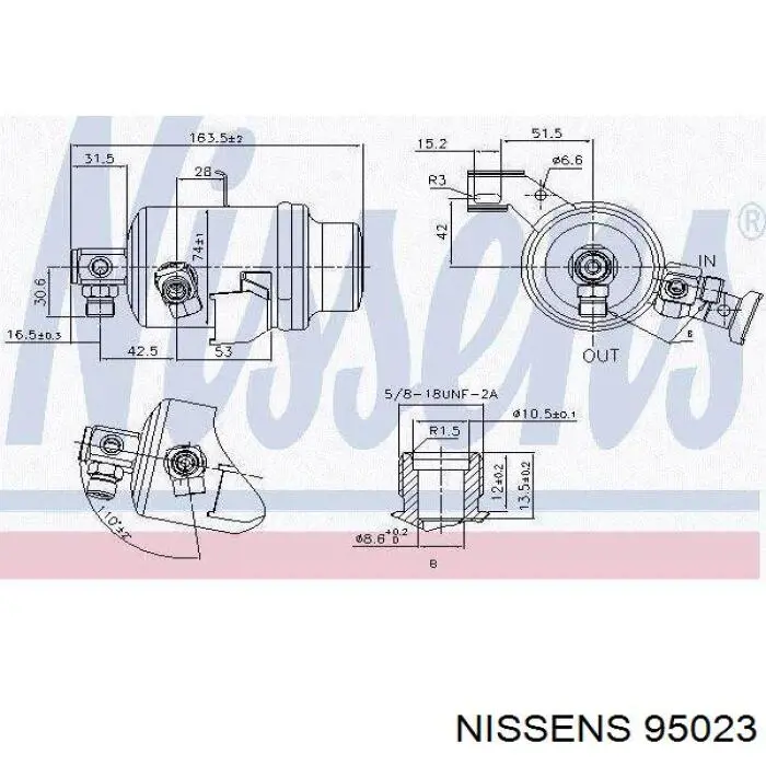95023 Nissens ресивер-осушитель кондиционера