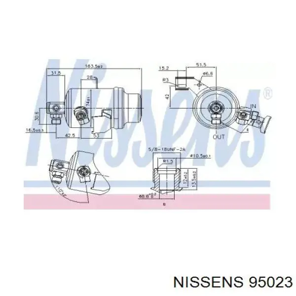 Receptor-secador del aire acondicionado 95023 Nissens