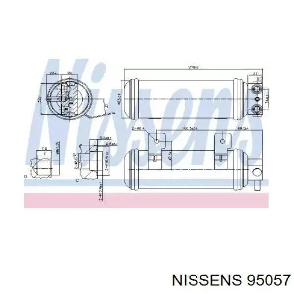 Receptor-secador del aire acondicionado 95057 Nissens