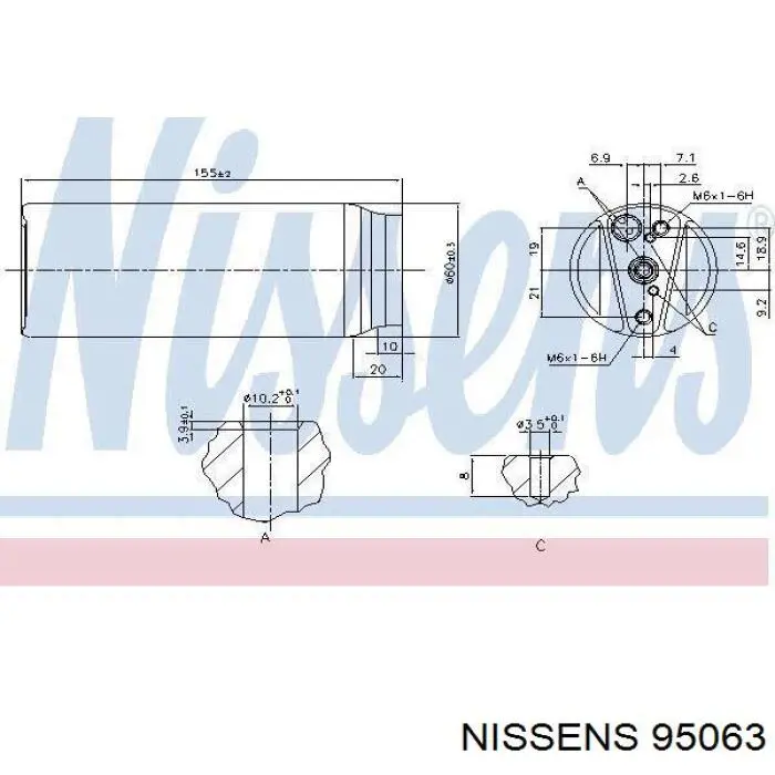 95063 Nissens ресивер-осушитель кондиционера
