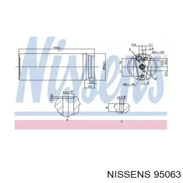 Receptor-secador del aire acondicionado 95063 Nissens