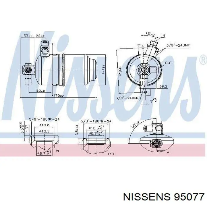 Купить 95077 Nissens Осушитель кондиционера