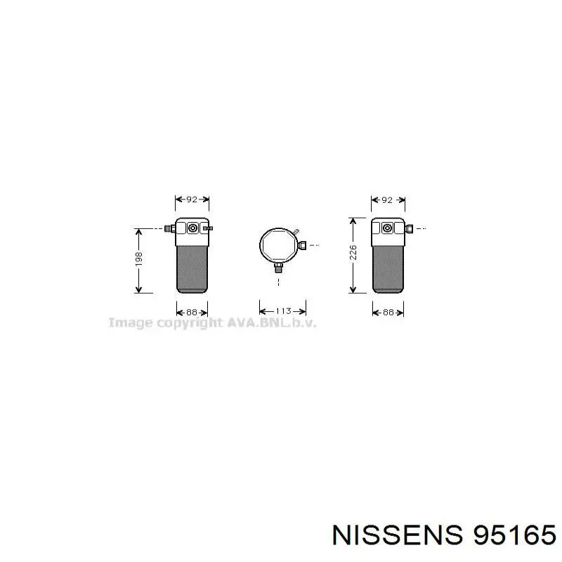 Receptor-secador del aire acondicionado 95165 Nissens
