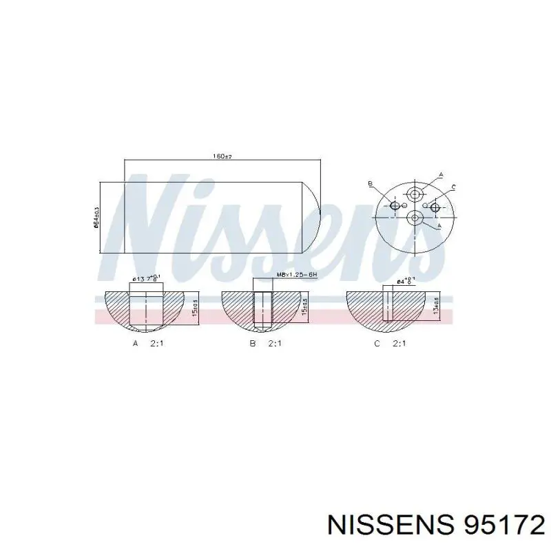 Receptor-secador del aire acondicionado 95172 Nissens