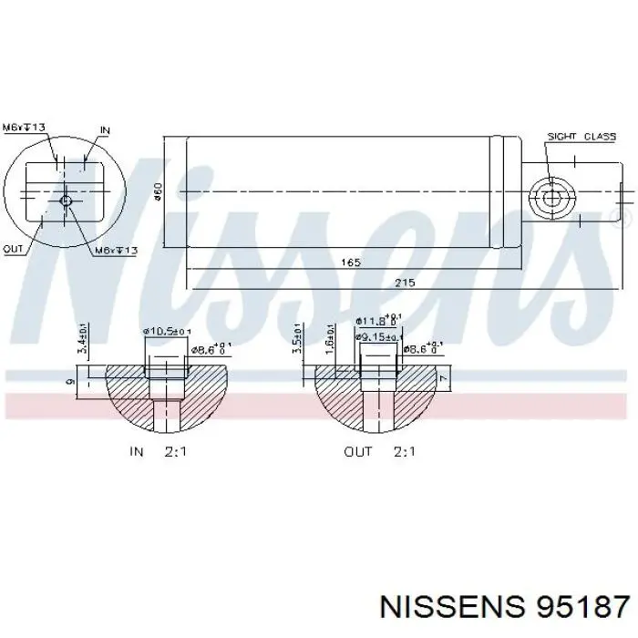 Receptor-secador del aire acondicionado 95187 Nissens