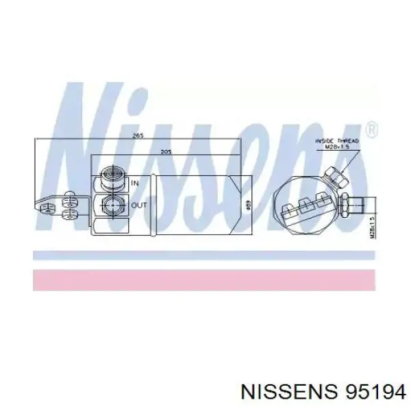 95194 Nissens ресивер-осушитель кондиционера