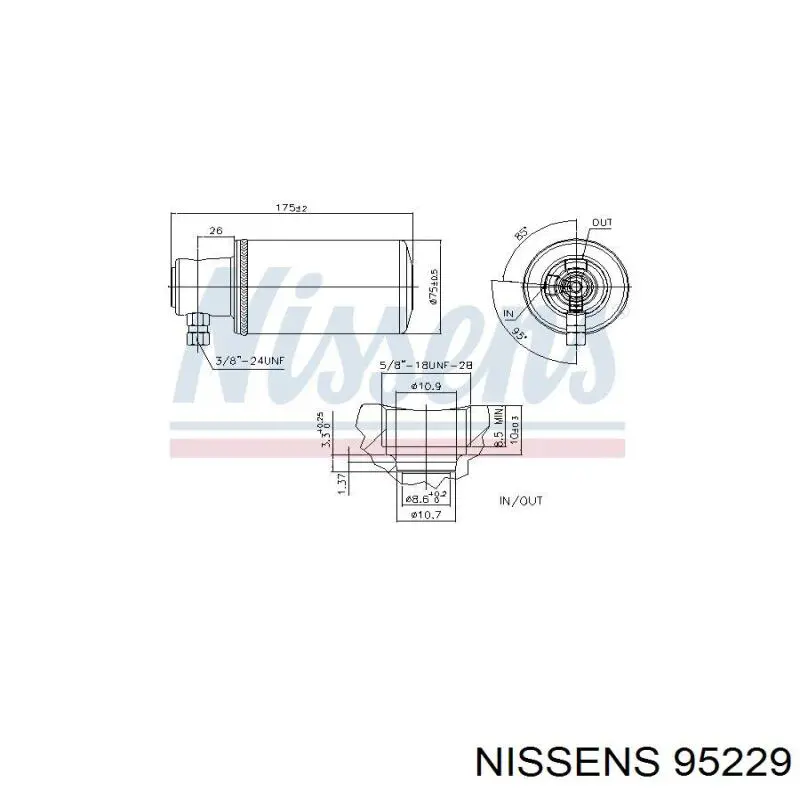 95229 Nissens Ресивер-осушитель кондиционера