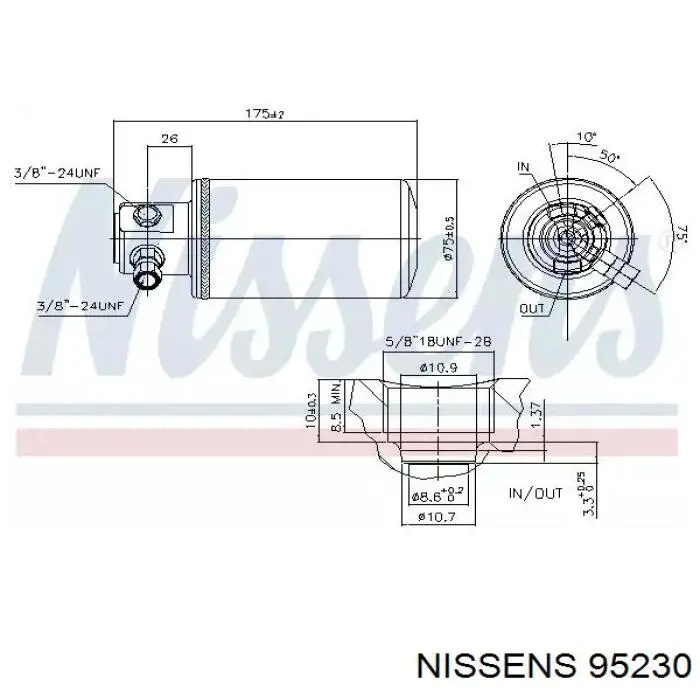 95230 Nissens ресивер-осушитель кондиционера