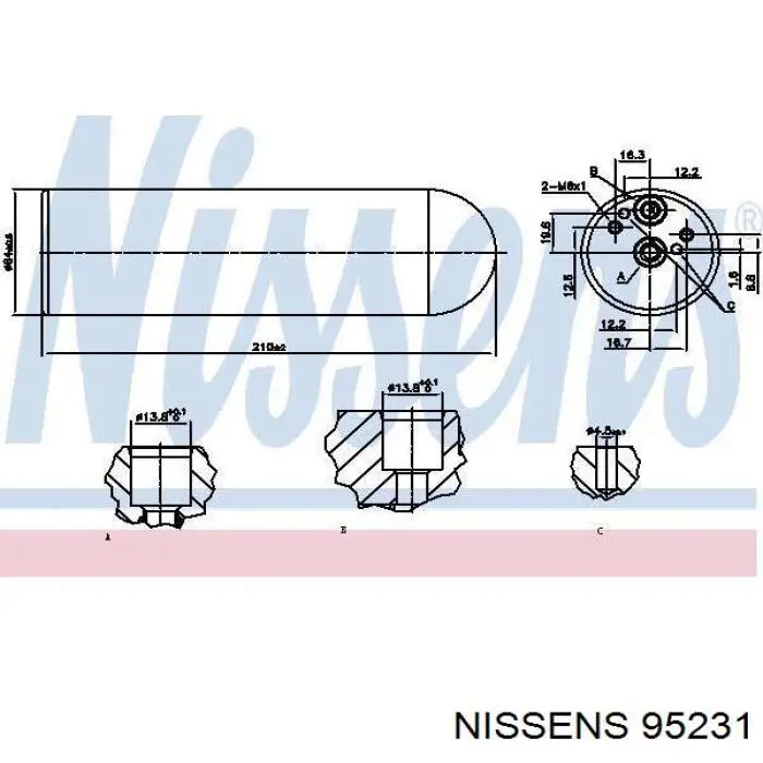 Receptor-secador del aire acondicionado 95231 Nissens
