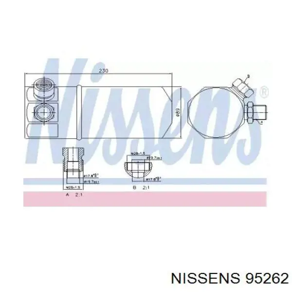 Купить 95262 Nissens Осушитель кондиционера