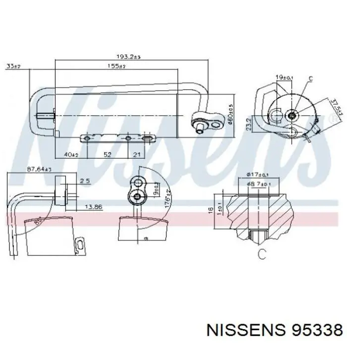 Receptor-secador del aire acondicionado 95338 Nissens