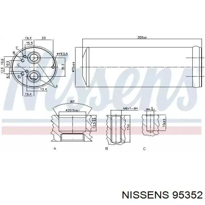 95352 Nissens ресивер-осушитель кондиционера